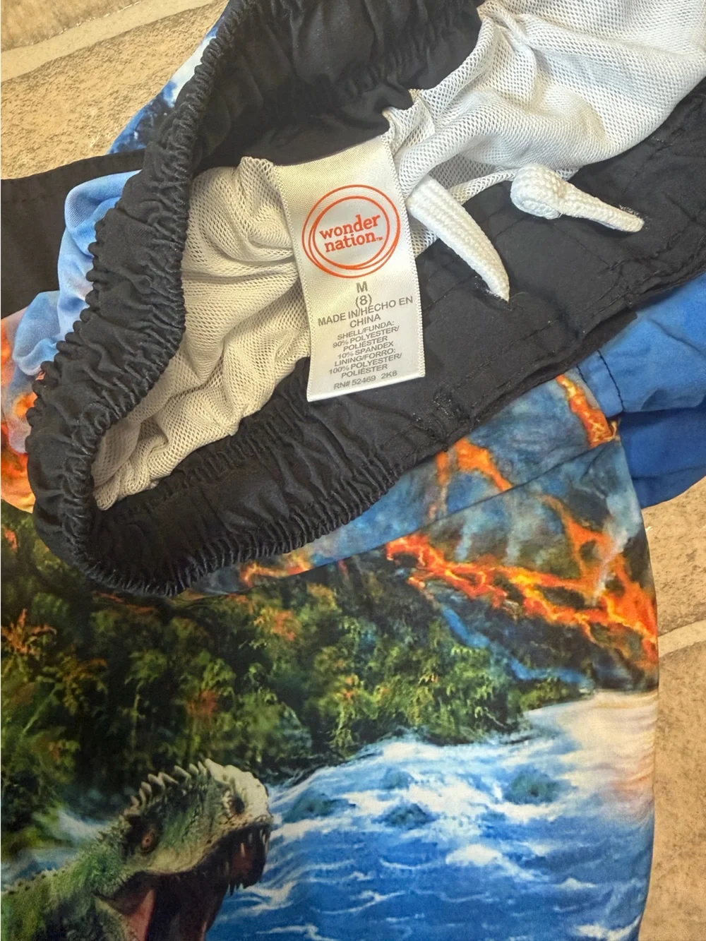 wonder nationBoys Swim Shorts with Realistic Dinosaur Print
